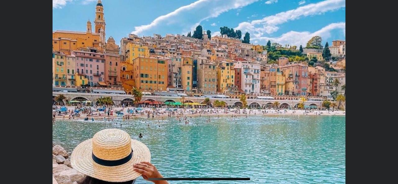 Menton Centre Vue Imprenable Sur Mer Et Jardin Bioves Exteriör bild