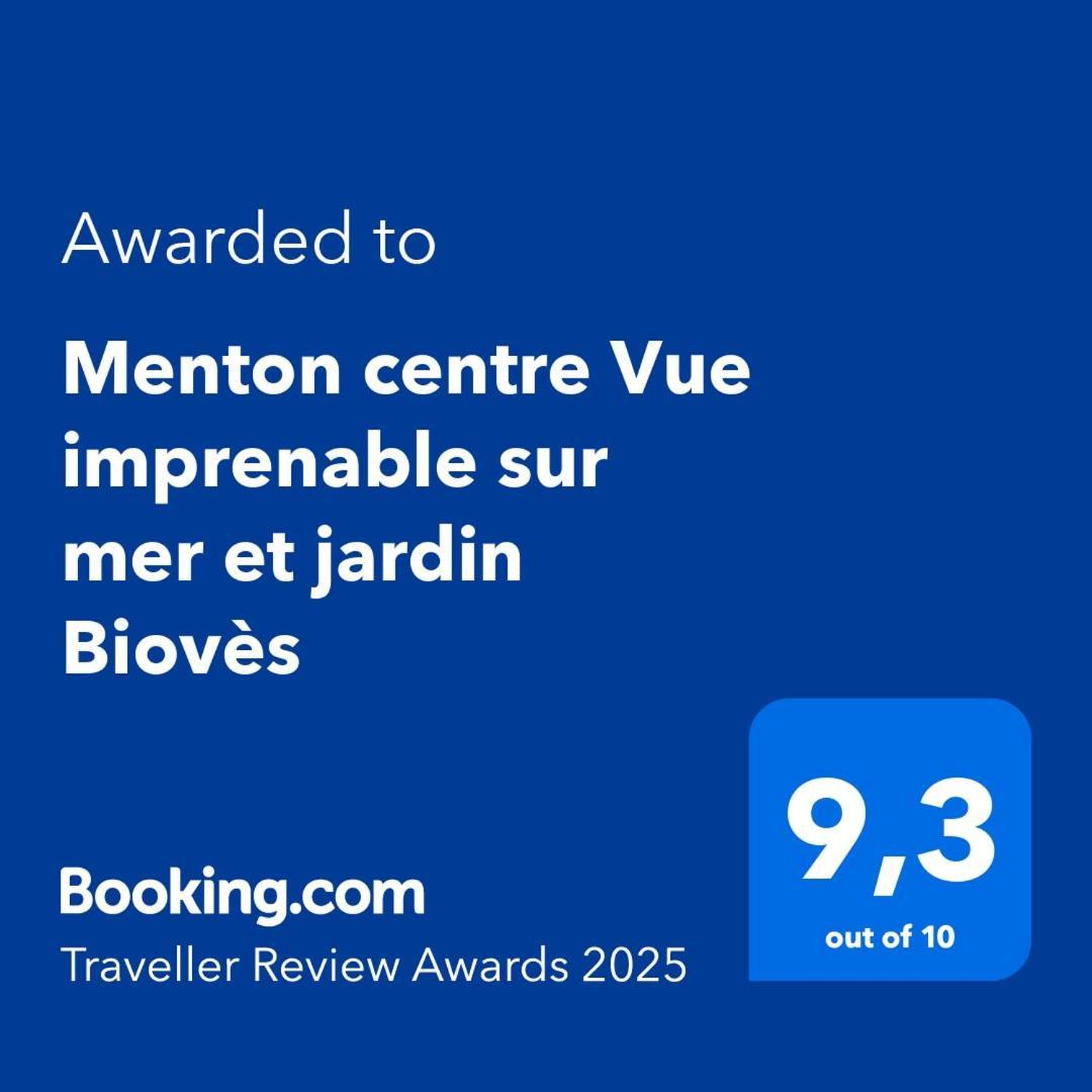 Menton Centre Vue Imprenable Sur Mer Et Jardin Bioves Exteriör bild
